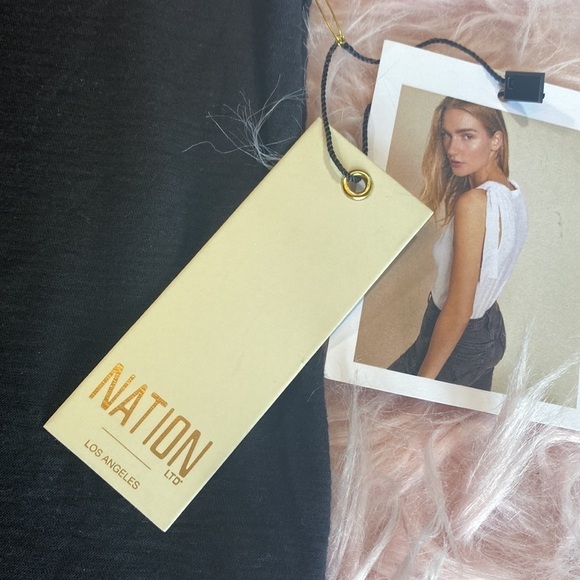 NWT Nation LTD Lark Muscle Tank with Voile Ties in Jet Black sz S - Picture 10 of 12